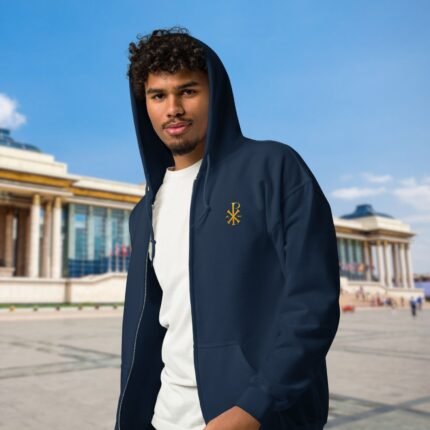 sweat zippé à capuche chrisme