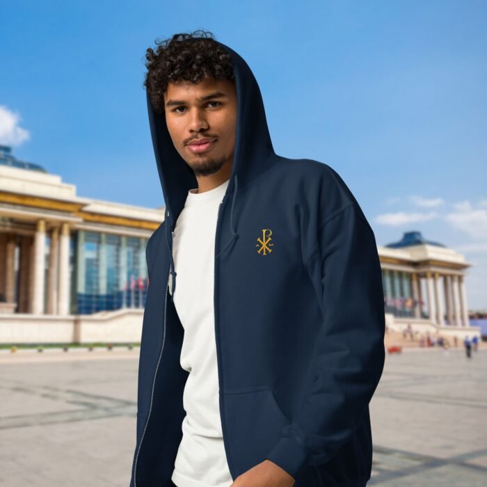 sweat zippé à capuche chrisme