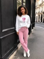 Sweat blanc femme - Laisse Jésus rythme ta vie | Pull – Image 2