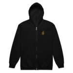 sweat zippé à capuche chrisme brodé
