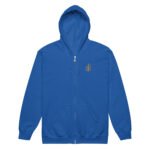 sweat zippé à capuche chrisme brodé