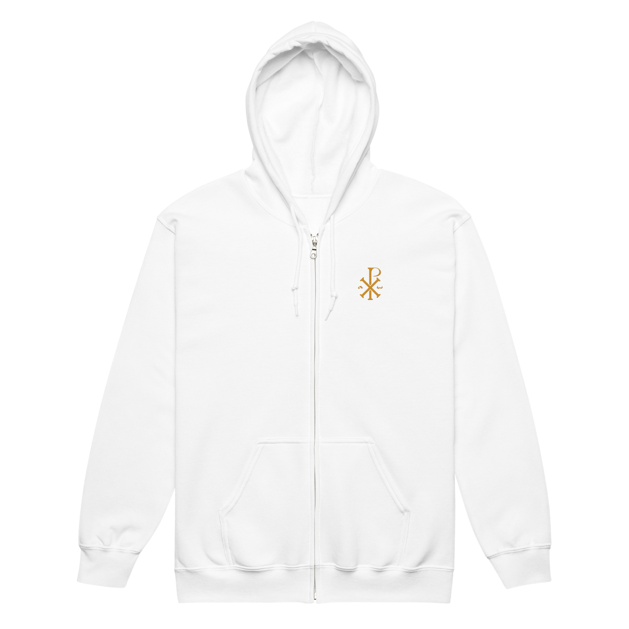 sweat zippé à capuche chrisme brodé