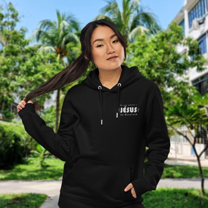 Sweat brodé à capuche chrétien femme “Ma vie appartient...” – Pull Premium – Image 4