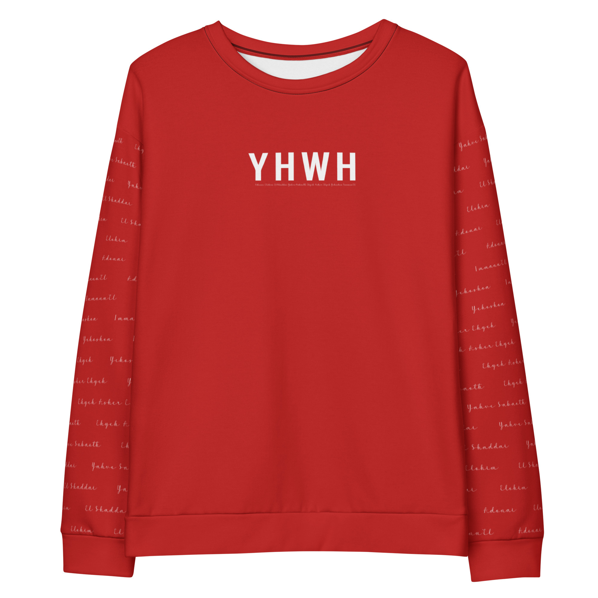 Sweatshirt chrétien rouge – Collection YHWH