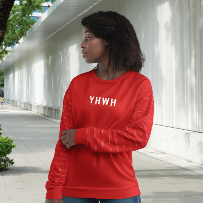 Sweatshirt chrétien rouge – Collection YHWH