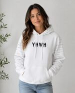 YHWH - Sweat à capuche femme blanc | Pull chrétien premium