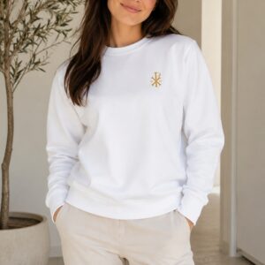 Sweat brodé femme - Le Chrisme | Pull chrétien