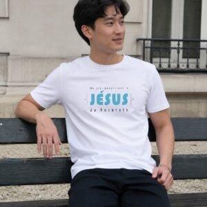 T-shirt coton homme Ma vie appartient à Jésus - | Blanc