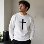 Sweat chrétien blanc pour homme "Jésus sauve"| Pull