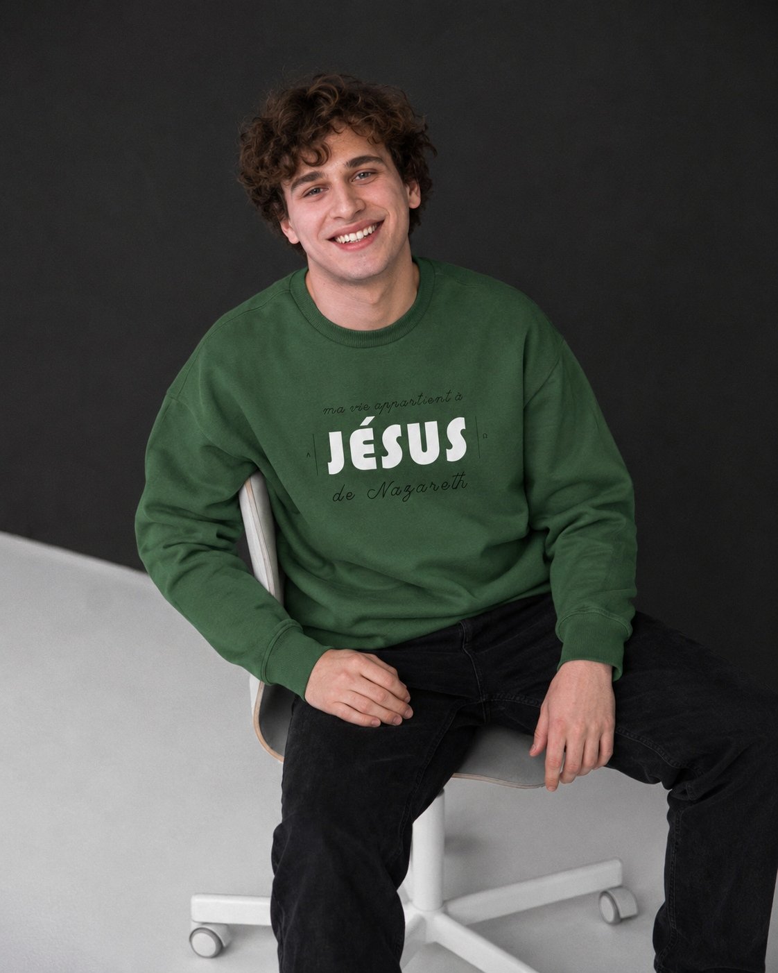 Sweat chrétien homme «Ma vie appartient à Jésus» | Pull bio – Image 7