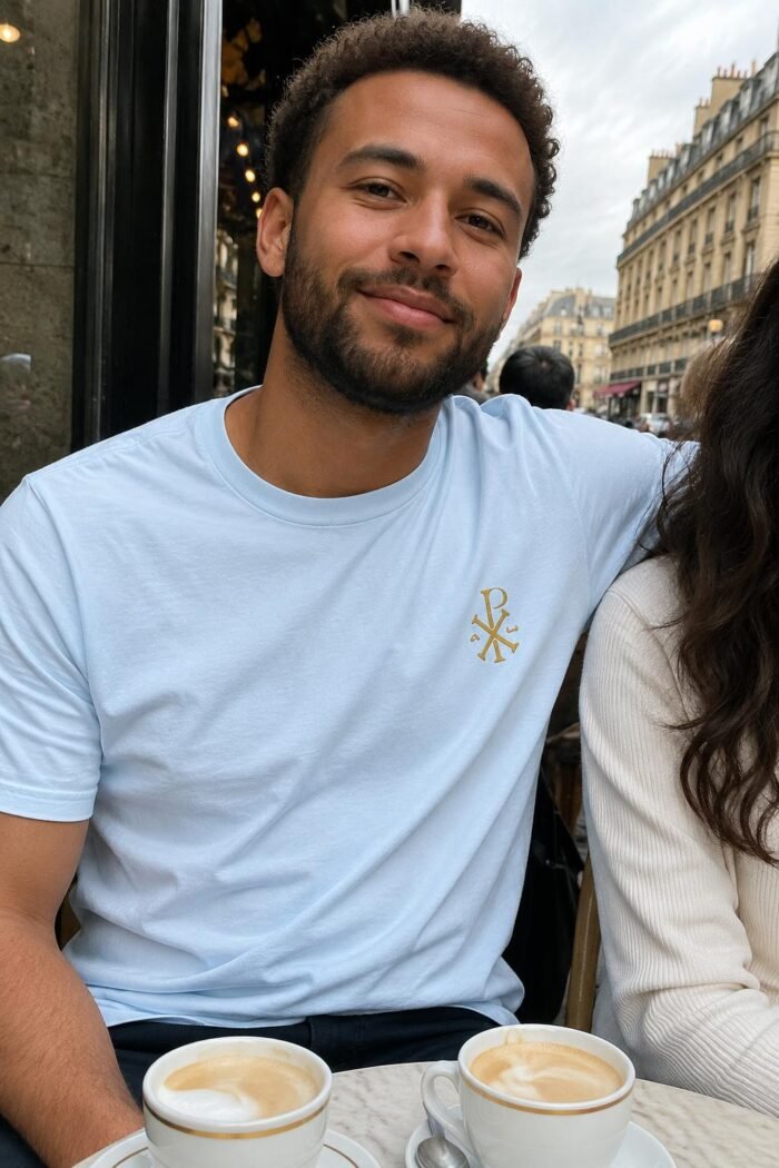 T-shirt chrétien homme brodé “Chrisme” | 100% coton – Image 37