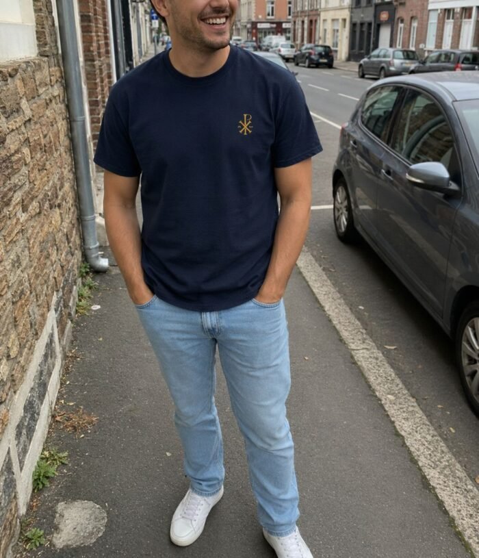 T-shirt chrétien homme brodé “Chrisme” | 100% coton – Image 19