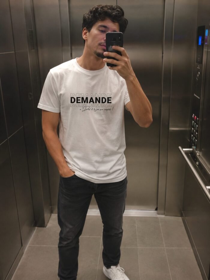 T-shirt chrétien homme “Demande à Dieu” | Coton – Image 4