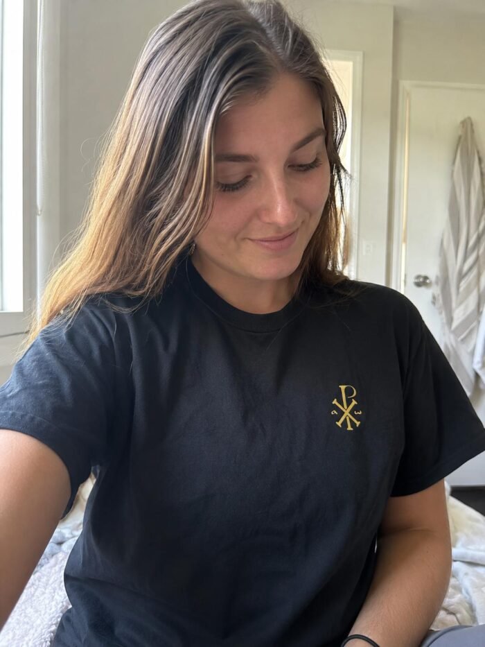 T-shirt chrétien femme brodé “Chrisme” | 100% Coton – Image 30