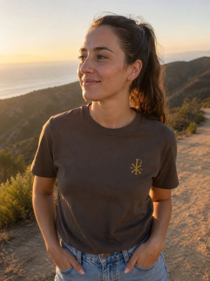 T-shirt chrétien femme brodé “Chrisme” | 100% Coton – Image 25