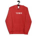 YHWH - Sweat à capuche femme rouge | Pull chrétien premium – Image 2