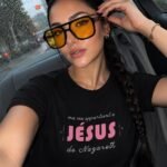 T-shirt coton femme "Ma vie appartient à Jésus" | Noir