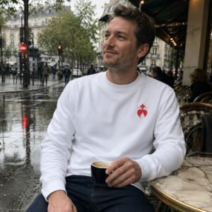 Sweat chrétien brodé "caritas” pour homme | Jean 14:27