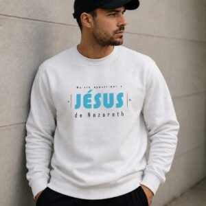 Sweat chrétien homme «Ma vie appartient à Jésus»  | Pull blanc