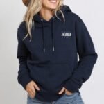 Sweat brodé à capuche chrétien femme “Ma vie appartient...” – Pull Premium