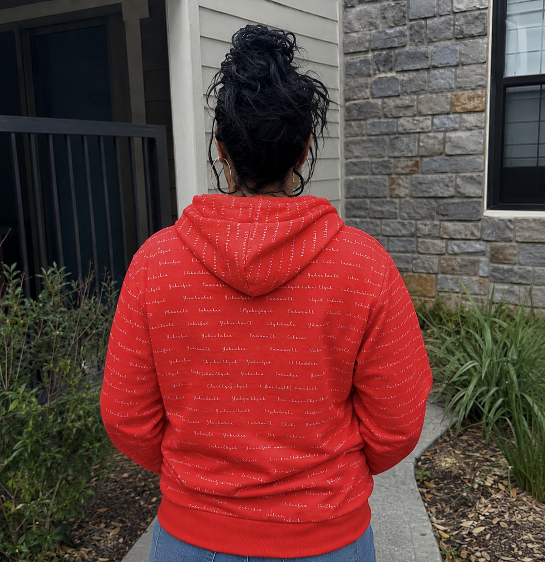 YHWH - Sweat à capuche femme rouge | Pull chrétien premium – Image 7