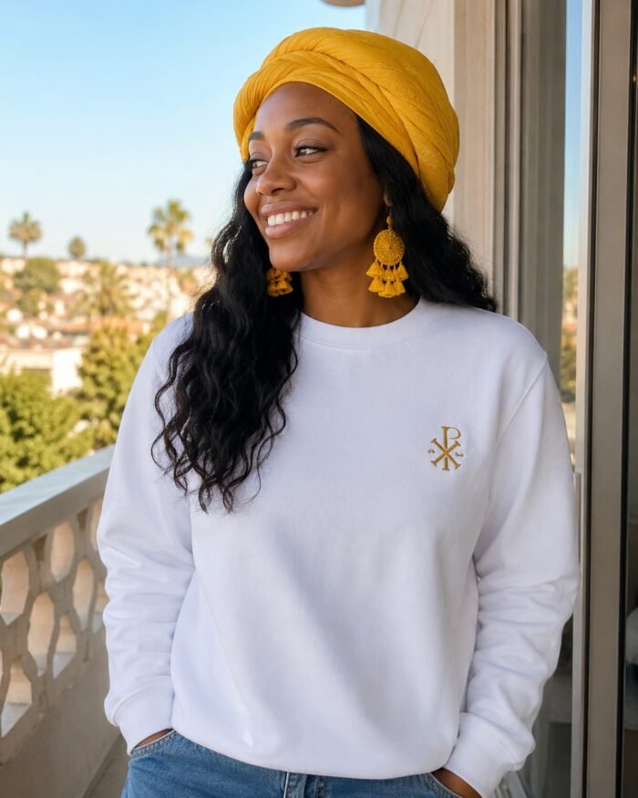 Sweat brodé femme - Le Chrisme | Pull chrétien – Image 3