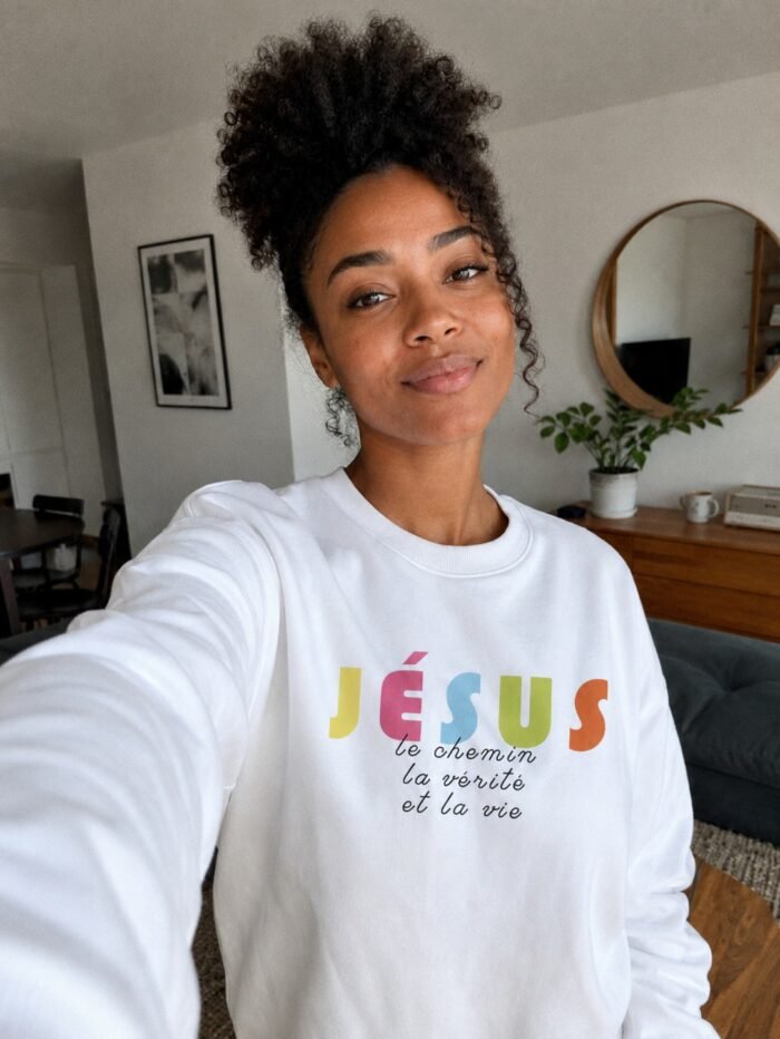 Sweat chrétien femme « Je suis le Chemin, la vérité... »| Pull bio – Image 3