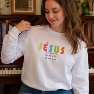 Sweat chrétien femme « Je suis le Chemin, la vérité... »| Pull bio
