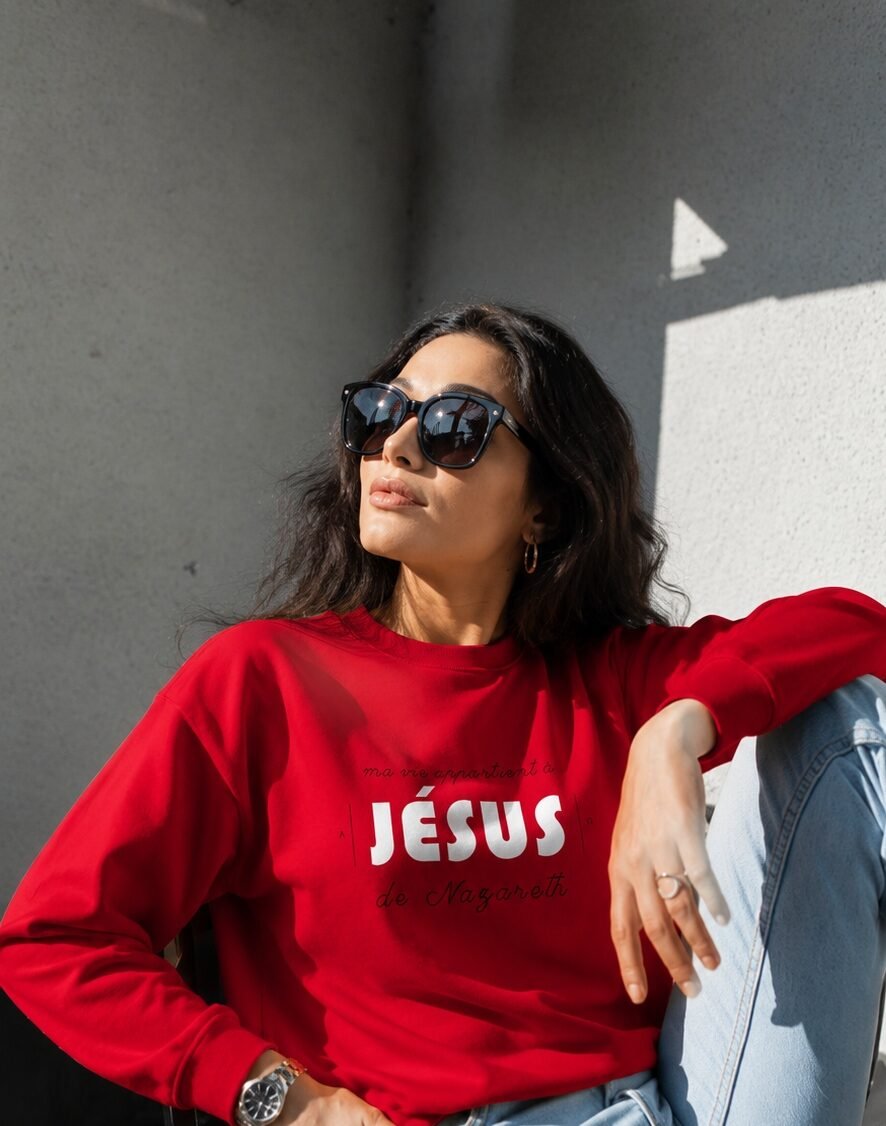 Sweat chrétien femme «Ma vie appartient à Jésus» | Pull