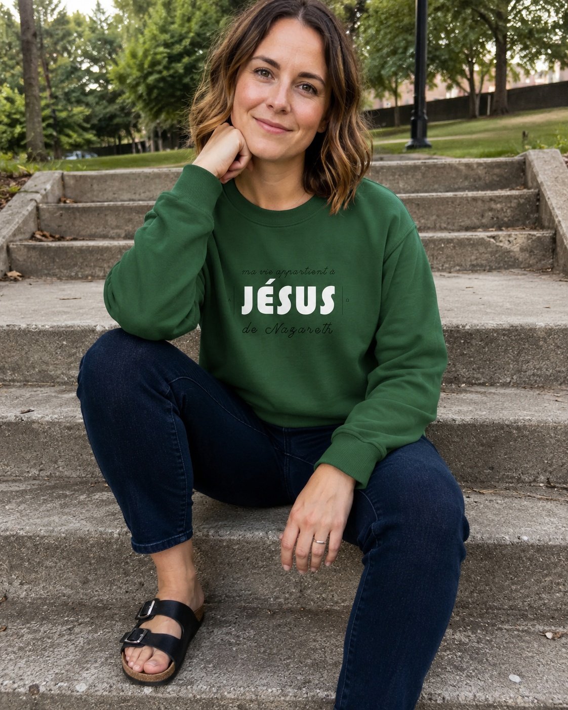 Sweat chrétien femme «Ma vie appartient à Jésus» | Pull – Image 7
