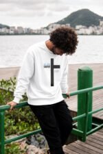 Sweat chrétien blanc pour homme "Jésus sauve"| Pull – Image 6