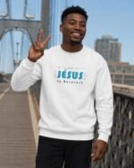 Sweat chrétien homme «Ma vie appartient à Jésus» | Pull blanc – Image 3