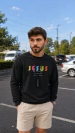 Sweat chrétien «Je suis le Chemin, la vérité et la vie» Pull pour Homme | Noir