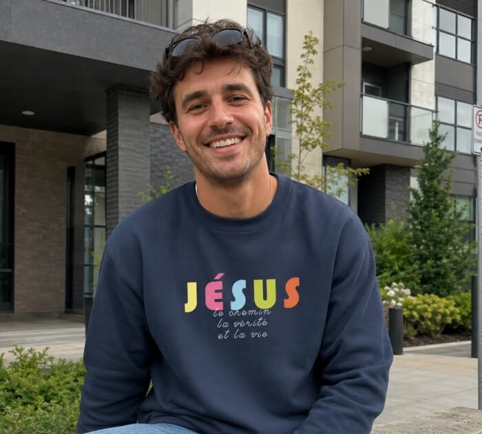 Sweat chrétien «Je suis le Chemin, la vérité et la vie» Pull pour Homme | Noir – Image 10