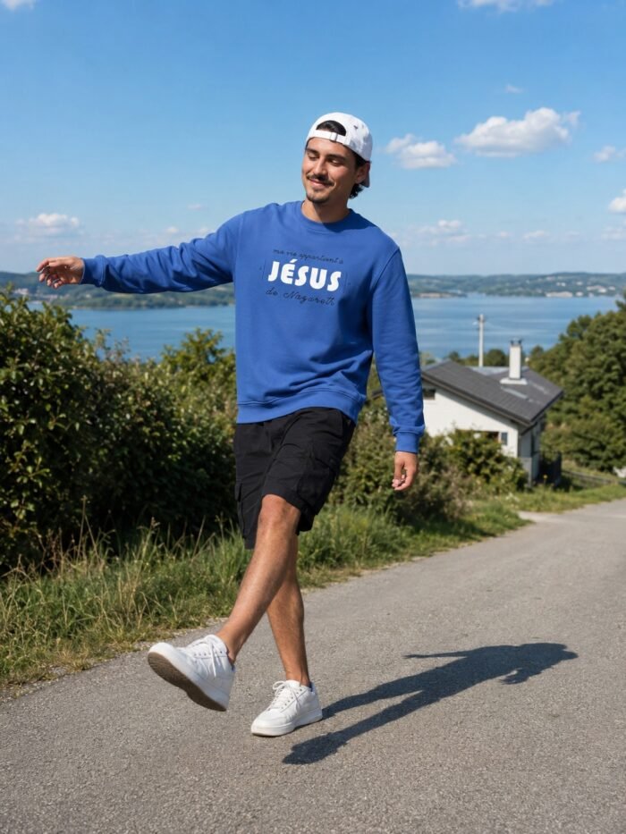 Sweat chrétien homme «Ma vie appartient à Jésus»  | Pull bio – Image 13