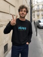 Sweat chrétien homme «Ma vie appartient à Jésus» | Pull Noir – Image 4