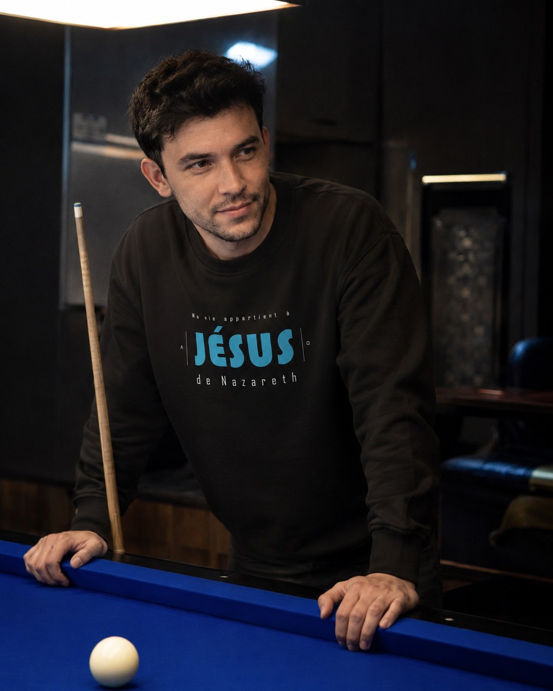 Sweat chrétien homme «Ma vie appartient à Jésus» | Pull Noir – Image 6