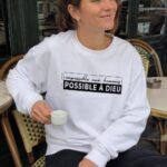 Sweat chrétien femme “Possible à Dieu” | blanc