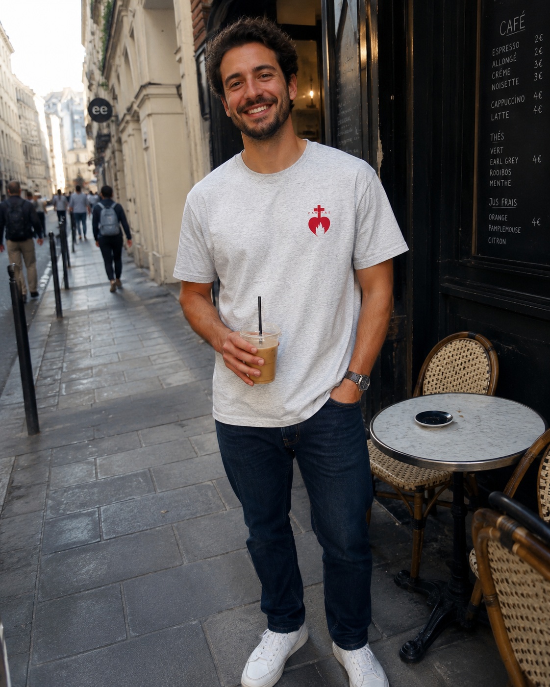 T-shirt brodé homme - Sacré-Cœur | Haut chrétien en coton – Image 21