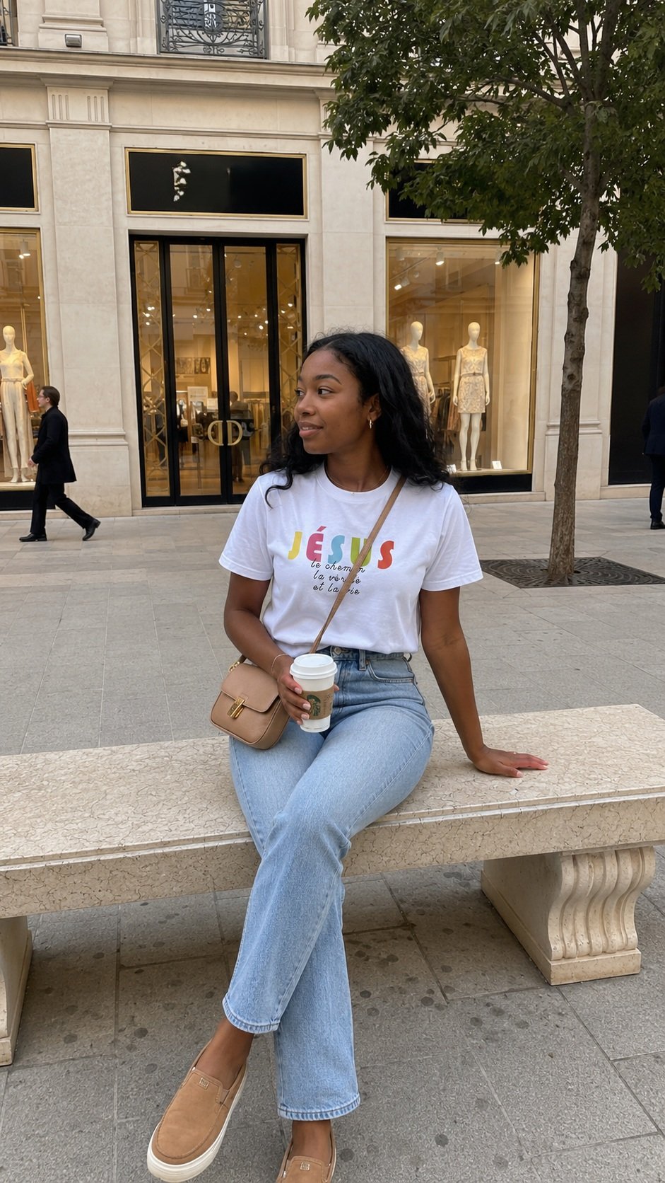 T-shirt chrétien femme « Je suis le Chemin, la vérité...» | Blanc – Image 5