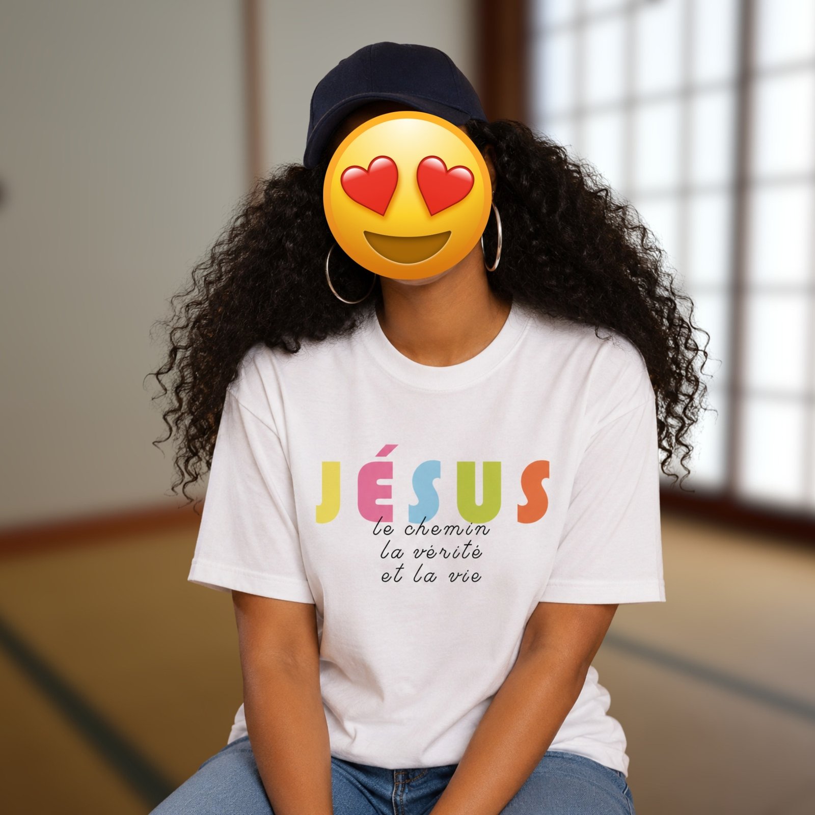 T-shirt chrétien femme « Je suis le Chemin, la vérité...» | Blanc – Image 3
