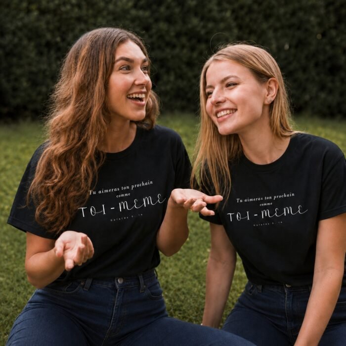T-shirt chrétien pour femme «Tu aimeras ton prochain comme toi-même» – Image 4