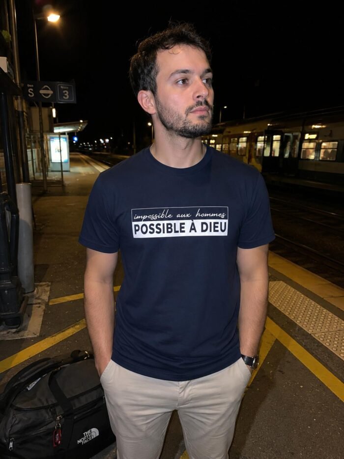 T-shirt chrétien homme “Possible à Dieu” | En couleurs – Image 12
