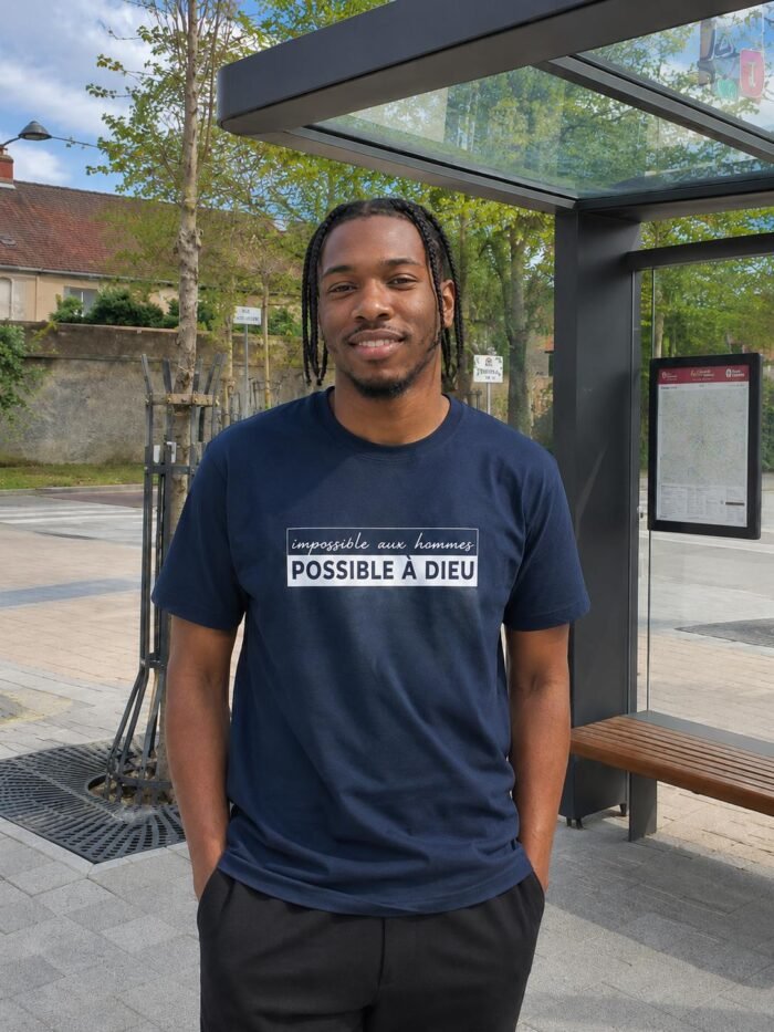 T-shirt chrétien homme “Possible à Dieu” | En couleurs – Image 11
