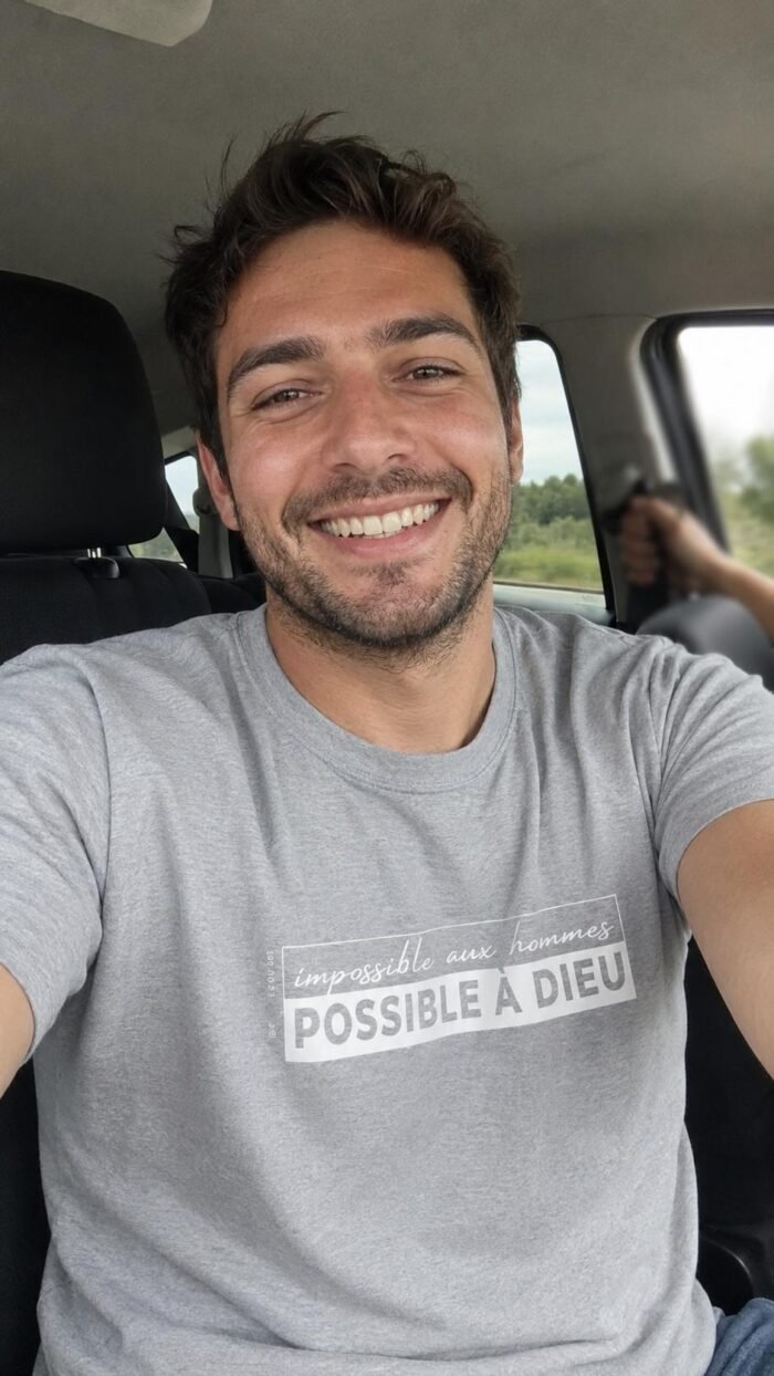 T-shirt chrétien homme “Possible à Dieu” | En couleurs – Image 8