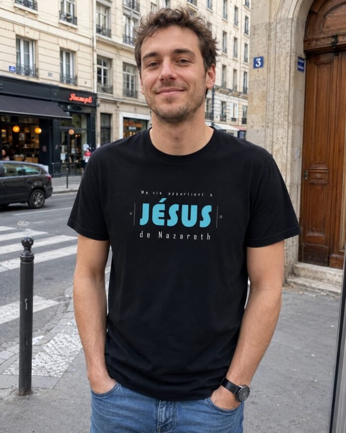 T-shirt coton homme | Ma vie appartient à Jésus – Image 3