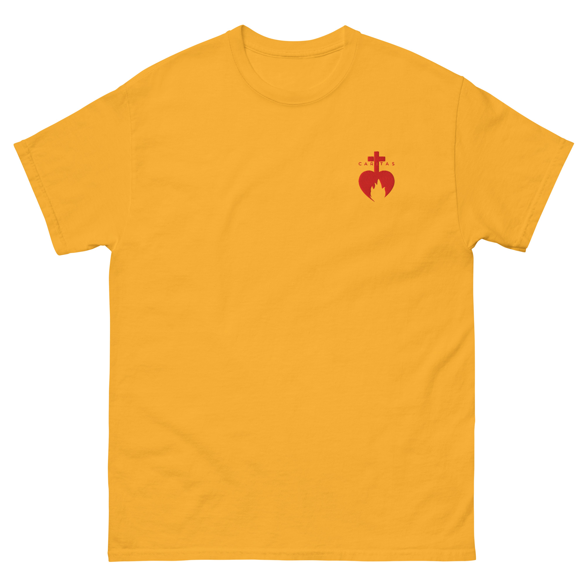 t-shirt-brode-homme-sacre-coeur-jaune