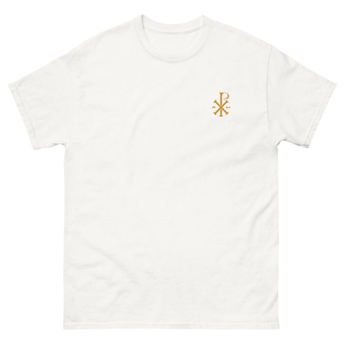 T-shirt chrétien homme brodé “Chrisme” | 100% coton – Image 2