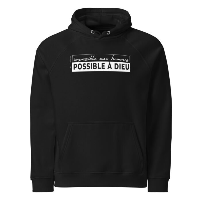 Sweat à capuche chrétien “Possible à Dieu” | Pull pour homme – Image 2