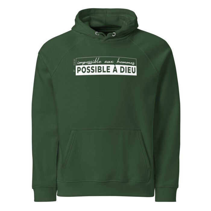 Sweat à capuche chrétien “Possible à Dieu” | Pull pour homme – Image 14